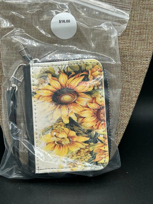 Ladies Wristlet Sublimated Wallet Faux Leather