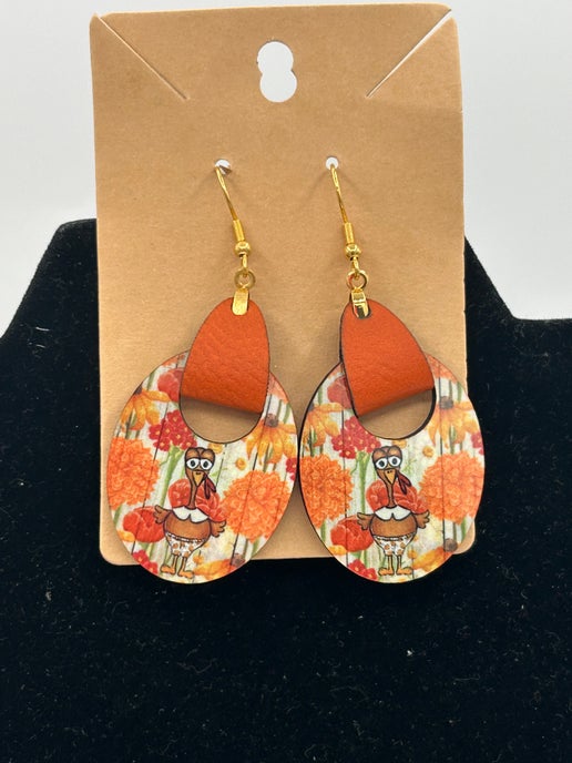 Boho Oval Shaped Sublimated Earring