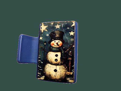 Retro Snowman Sublimated Small Hair Clip