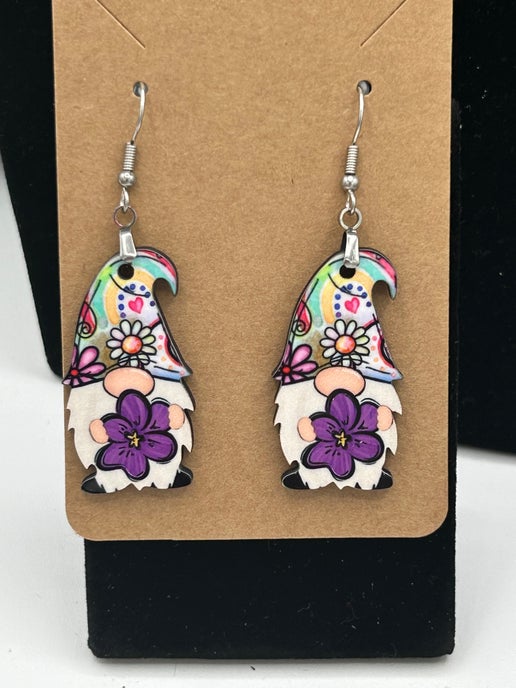 Gnome Shaped Sublimated Earring