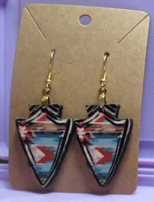 Arrow Head Shaped Sublimated Earrings
