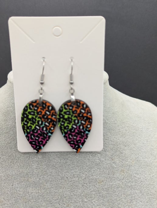 Reverse Teardrop Shaped Sublimated Earrings