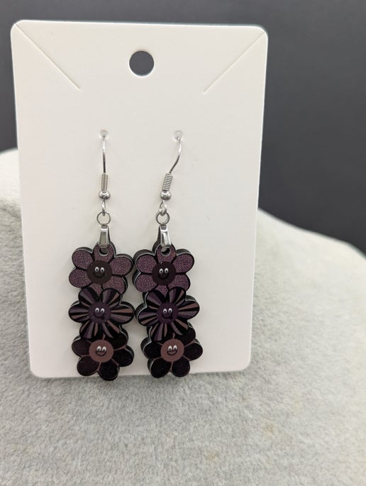 Triple Flower Shaped Sublimated Earring