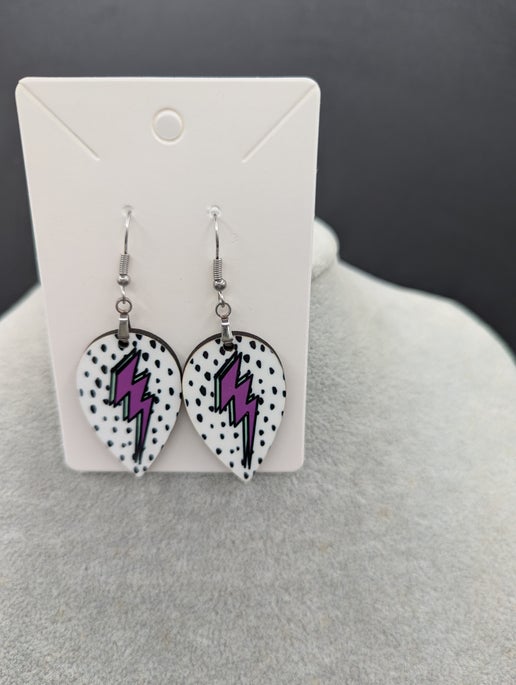 Reverse Teardrop Shaped Sublimated Earrings