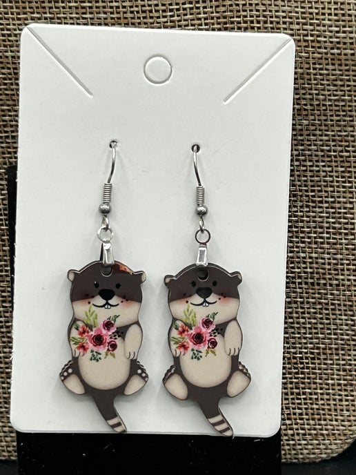 Otter Shaped Sublimated Earrings
