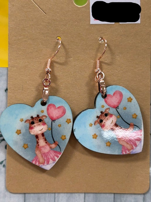 Heart Shaped Sublimated Earrings