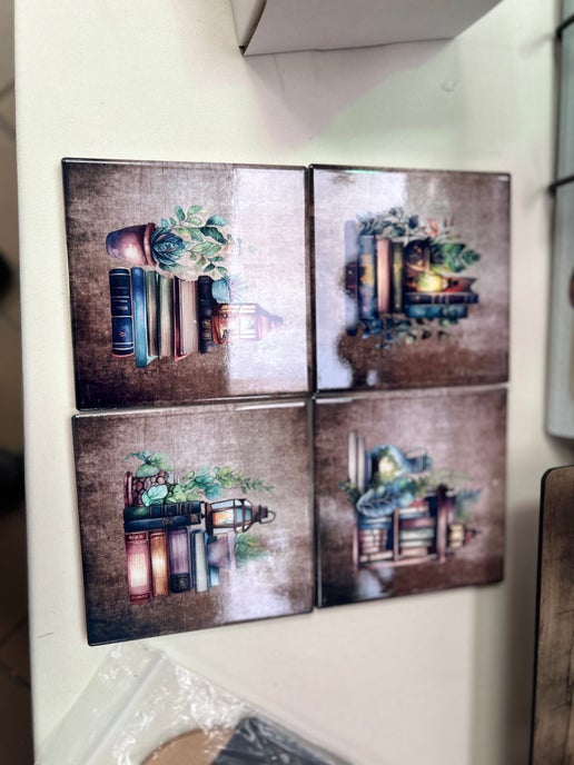 Square Shaped Set of 4 Sublimated Ceramic Coasters