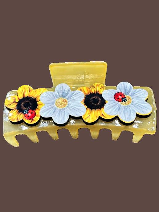 Large Flower Shaped Sublimated Hair Clip