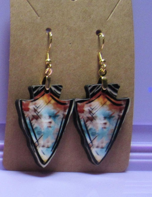 Arrow Head Shaped Sublimated Earrings