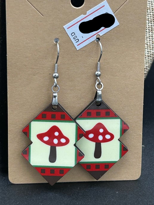 Double Boho Shaped Sublimated Earrings