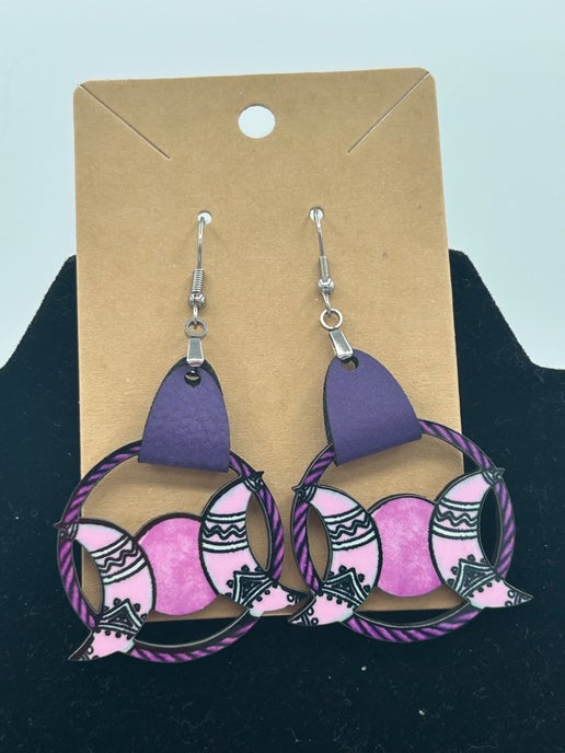 Faux Leather Celestial Sublimated Earrings