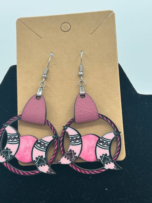 Round Celestial Shaped Sublimated Earrings 1.5 inch