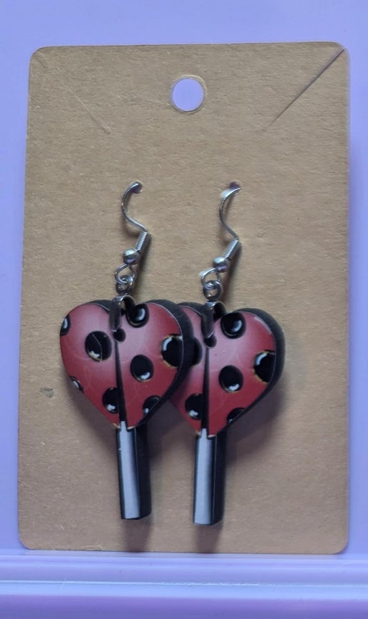 Sucker Shaped Sublimated Earrings