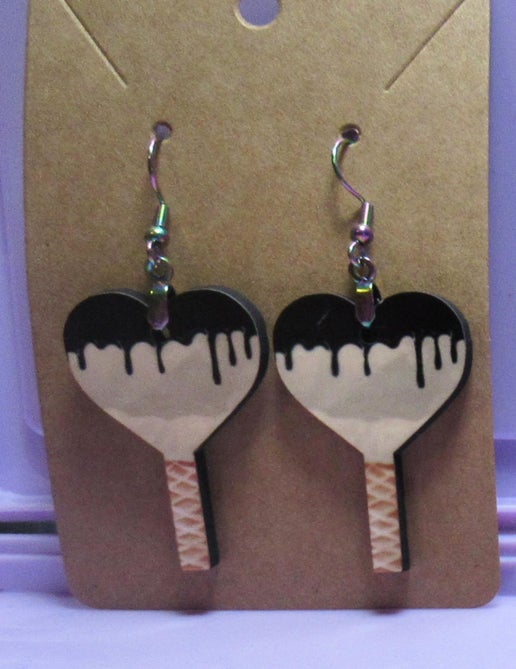 Sucker Shaped Sublimated Earrings