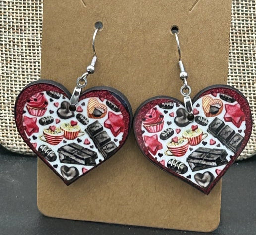 Heart Shaped Sublimated Earrings