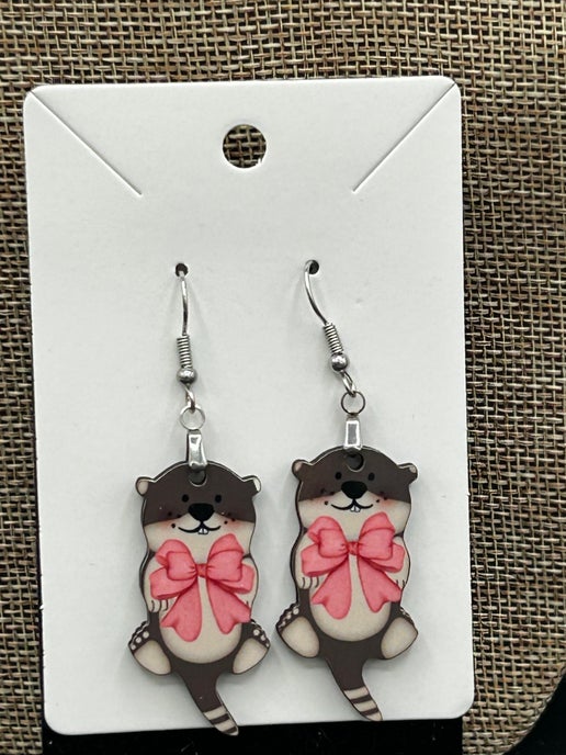 Otter Shaped Sublimated Earrings