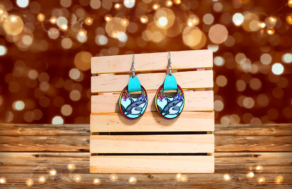 MDF-Boho Oval Shaped Sublimated Earrings 1.5 inch