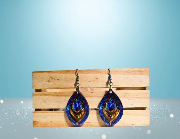 MDF-Open Teardrop Shaped Sublimated Earrings 1.5 inch