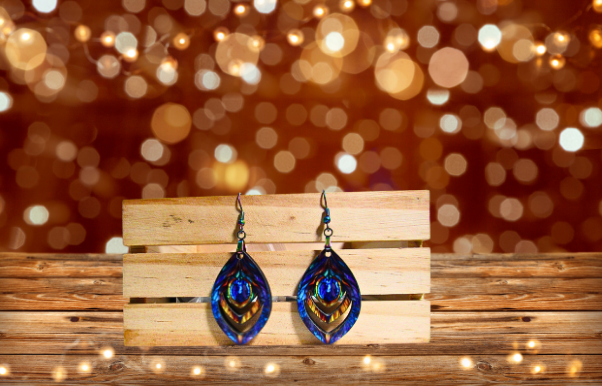 MDF-Open Teardrop Shaped Sublimated Earrings 1.5 inch