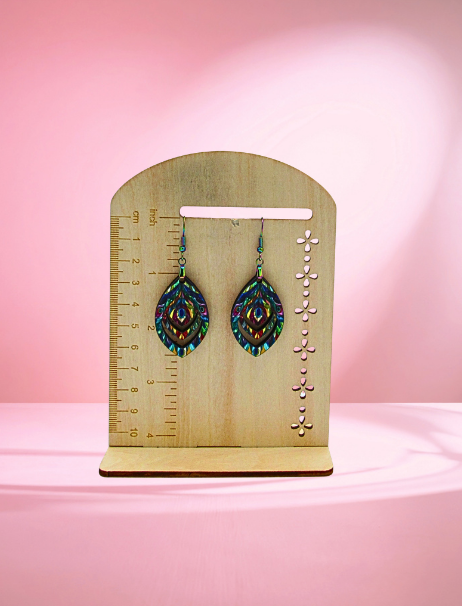 MDF-Open Teardrop Shaped Sublimated Earrings 1.5 inch