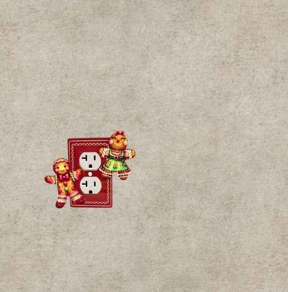 Gingerbread People Shaped Sublimated Outlet Plate