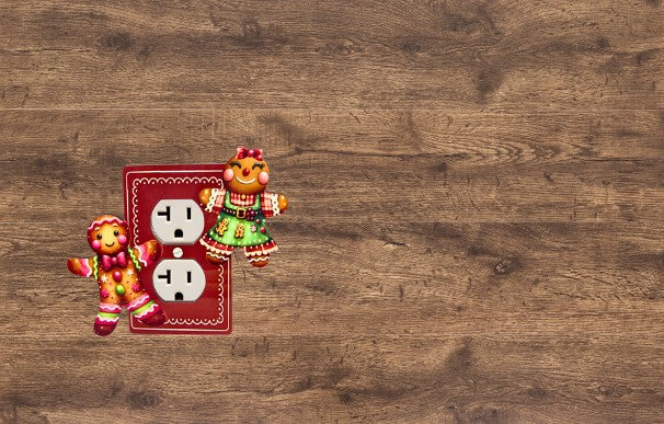 Gingerbread People Shaped Sublimated Outlet Plate