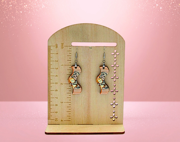 MDF- Curvy Shaped Sublimated Earrings 1.5 inch