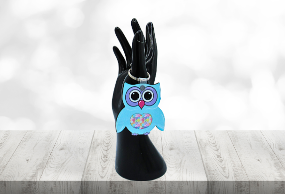MDF-Owl Shaped Sublimated KeyChain