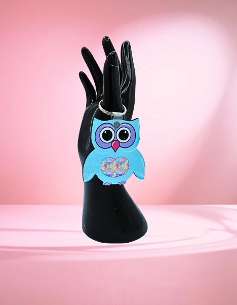 MDF-Owl Shaped Sublimated KeyChain