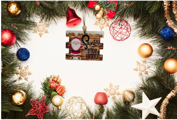Plank Shaped Sublimated Christmas Ornament