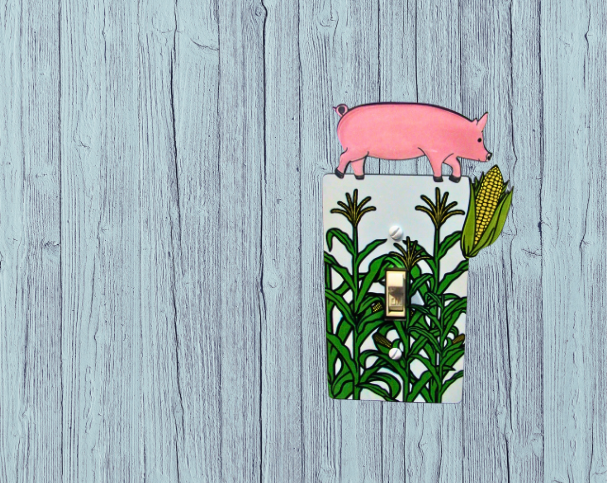 MDF - Pig and Corn Shaped Sublimated Light Switch Cover