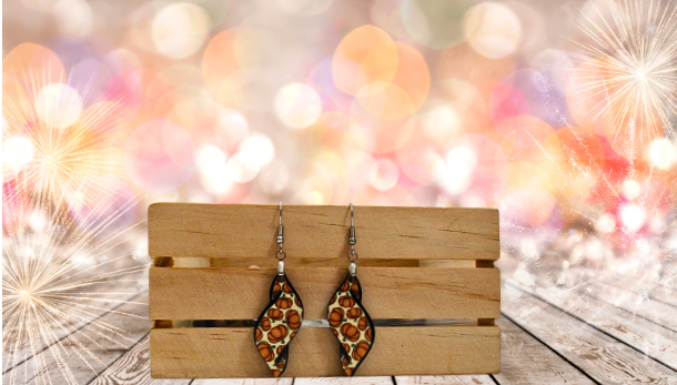 Fall Themed New Swirl Shaped Sublimated MDF Earrings 1.5 inch