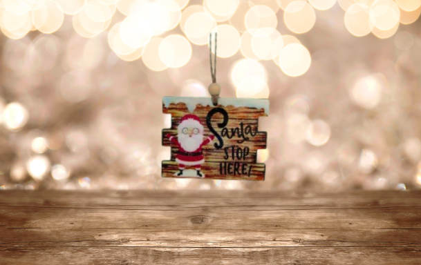 Plank Shaped Sublimated Christmas Ornament