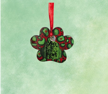 Paw Print Shaped Sublimated Ornament