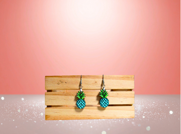 MDF-Pineapple Shaped Sublimated Earrings 1 inch