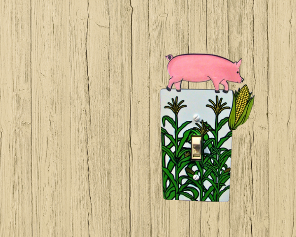 MDF - Pig and Corn Shaped Sublimated Light Switch Cover