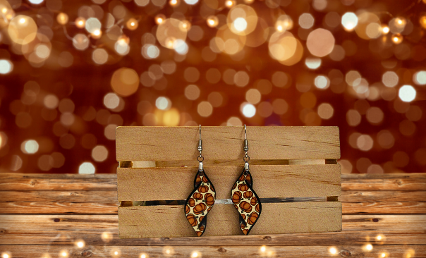 Fall Themed New Swirl Shaped Sublimated MDF Earrings 1.5 inch