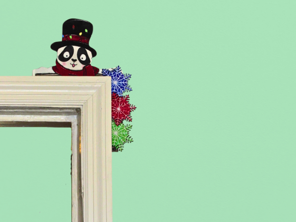 Panda Bear Shaped Sublimated Corner Sitter