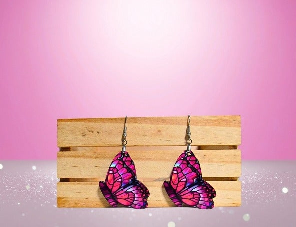 MDF-Butterfly Shaped Sublimated Earrings 1.5 inch