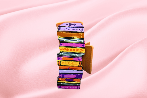 MDF- Stacked Book Shaped Sublimated Hair Clip