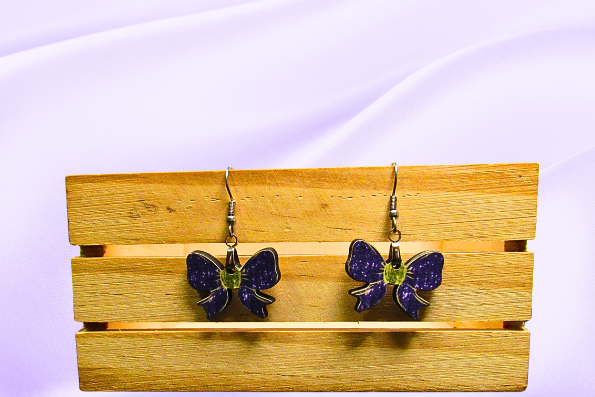 MDF-Bow Shaped Sublimated Earrings 1 inch