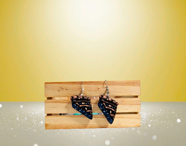 MDF-Pie Slice Shaped Sublimated Earrings 1.5 inch
