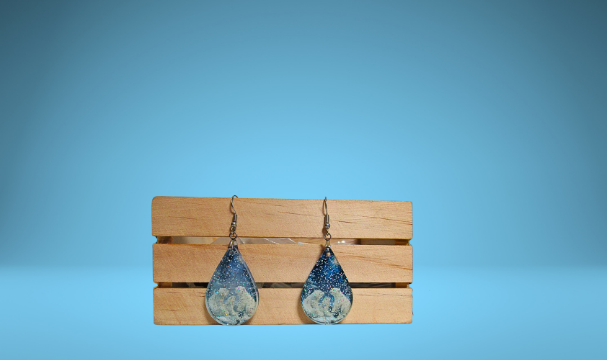 Glitter Acrylic Teardrop Shaped Sublimated Earrings 1.5 inch