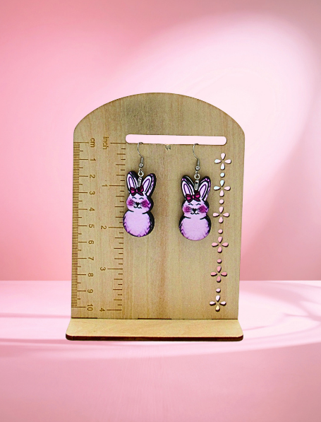 MDF- Bunny Shaped Sublimated Earrings 1.5 inch