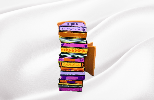 MDF- Stacked Book Shaped Sublimated Hair Clip