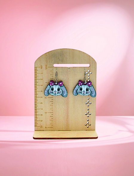 MDF- Bunny Head Shaped Sublimated Earrings 1.5 inch