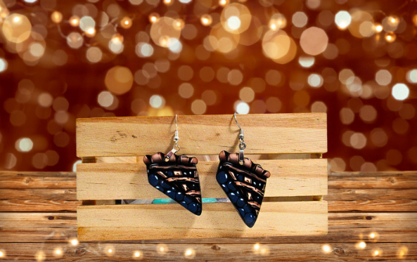 MDF-Pie Slice Shaped Sublimated Earrings 1.5 inch