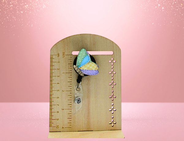 MDF-Butterfly Shaped Sublimated Badge Reel Patchwork