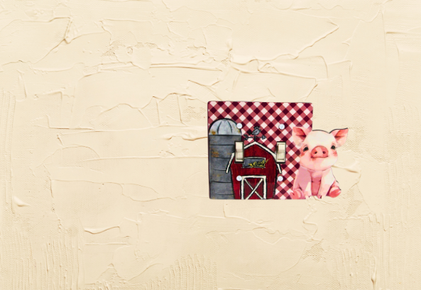 MDF - Pig Shaped Sublimated Double Light Switch Cover