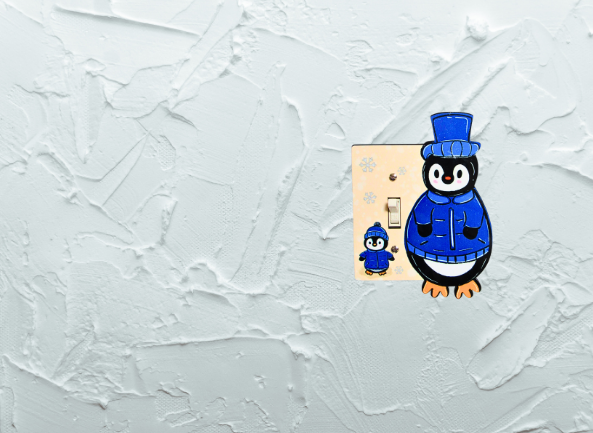 Penguin Shaped Sublimated Lighr Switch Cover